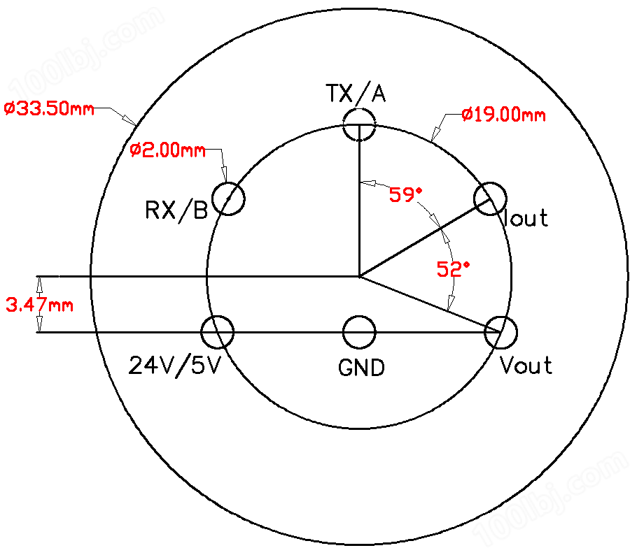 ASXX-4传感器模块引脚定位尺寸