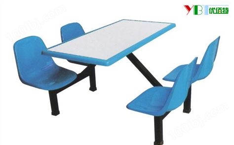 不锈钢四人连体桌椅